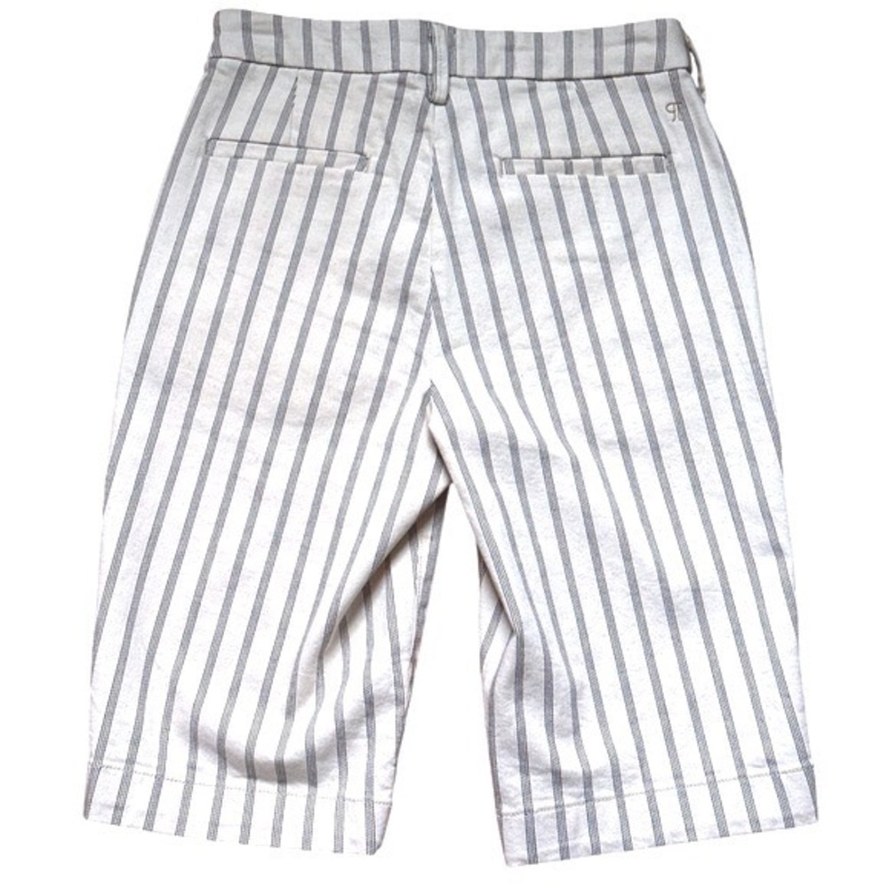 Anthropologie Pilcro Striped Bermuda Shorts 27 Coastal Quiet Luxury Linen Look - Picture 7 of 9